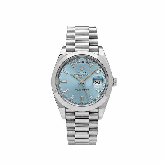 Rolex Day-Date 228206 Platinum Ice Blue Diamond Dial (2020)