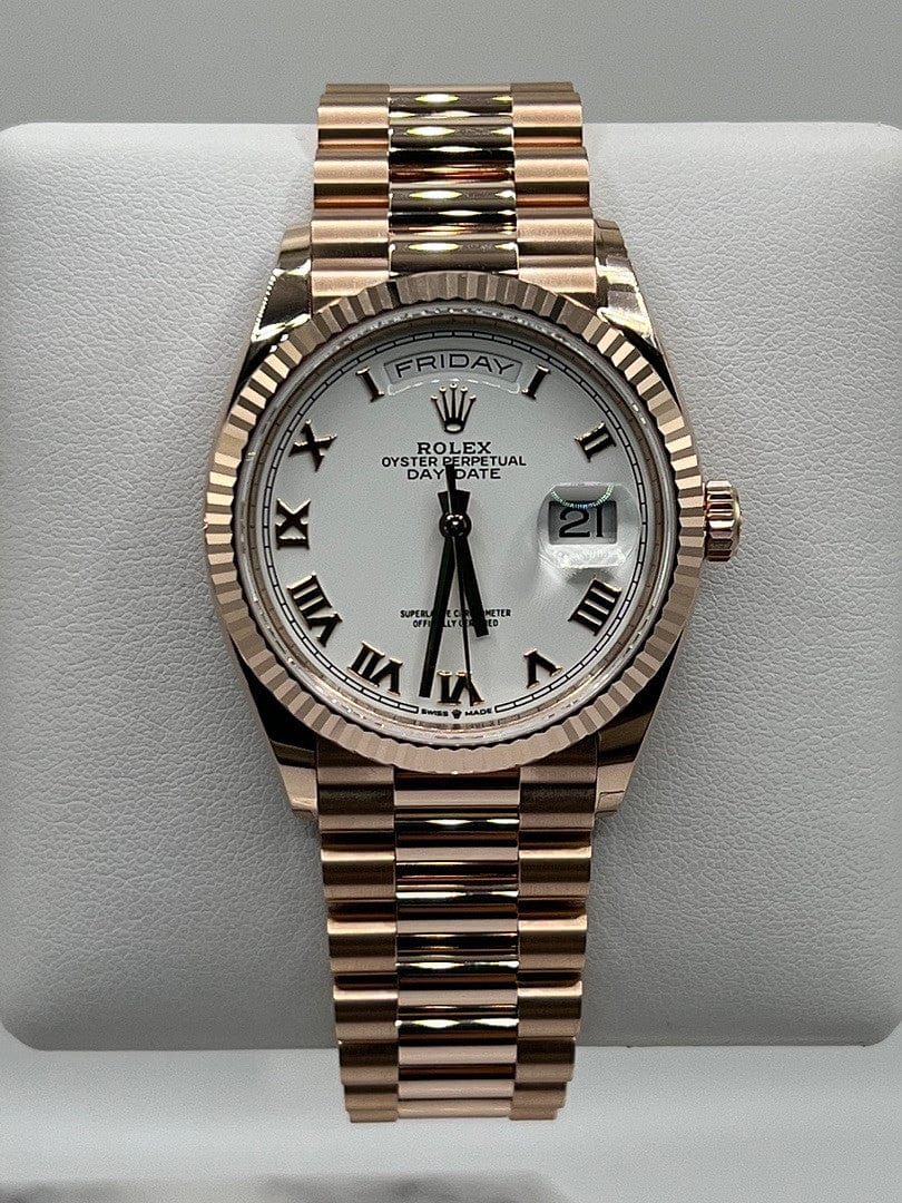 Rolex Day-Date 128235 Rose Gold White Dial