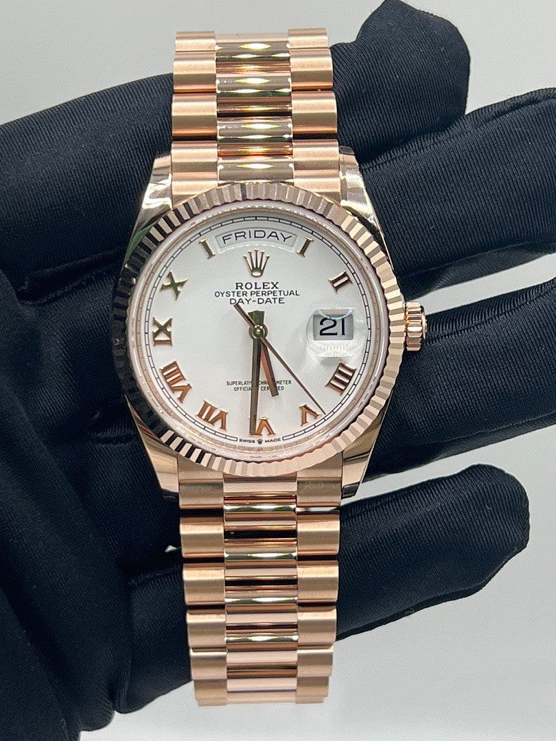 Rolex Day-Date 128235 Rose Gold White Dial