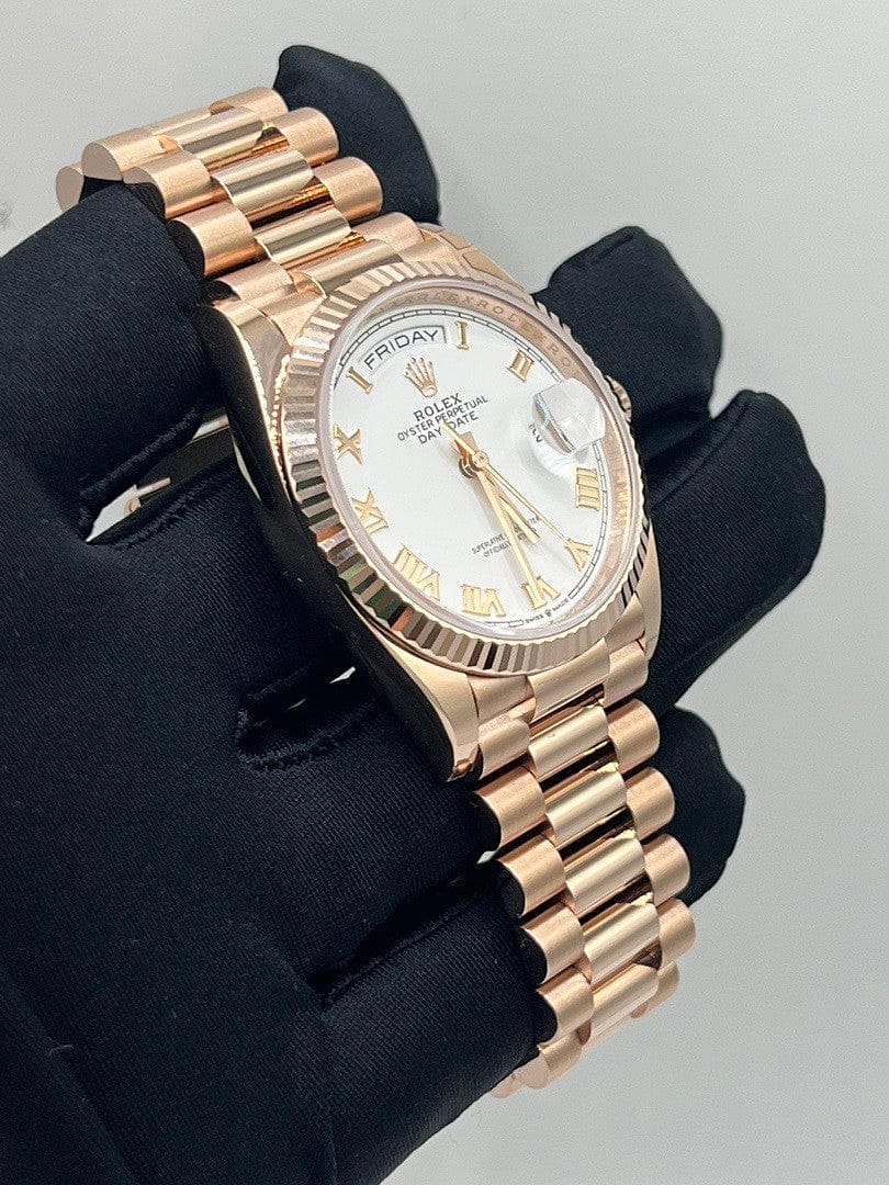 Rolex Day-Date 128235 Rose Gold White Dial