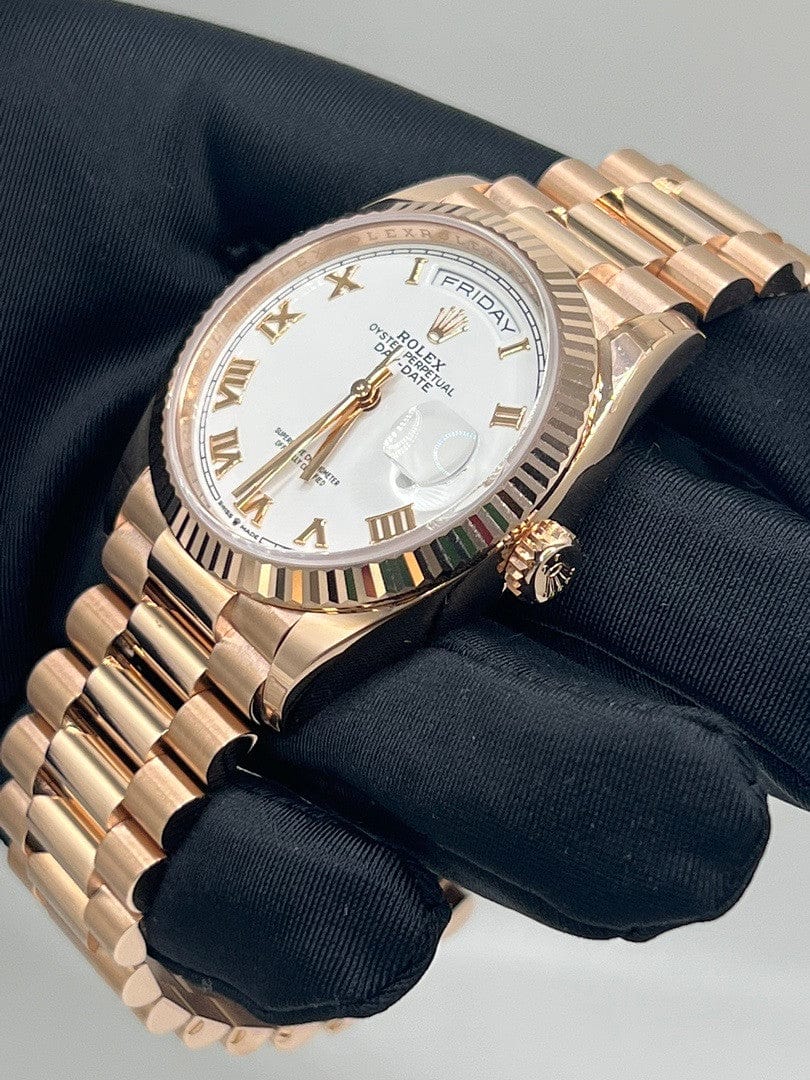 Rolex Day-Date 128235 Rose Gold White Dial