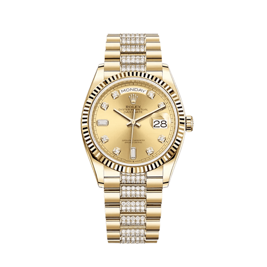 Rolex Day-Date 128238 Yellow Gold Champagne Diamond Dial