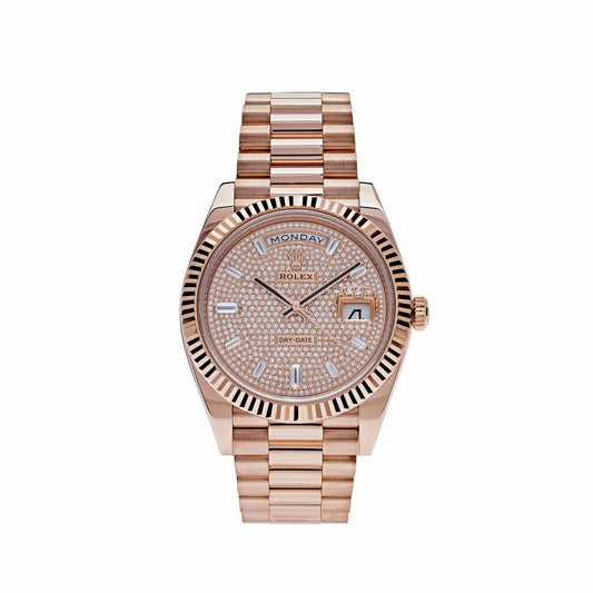 Rolex Day-Date 228235 Rose Gold Baguette Diamond Paved Dial (2022)