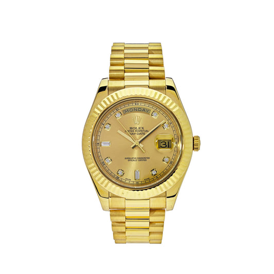 Rolex Day-Date 218238 Yellow Gold Champagne Diamond Dial