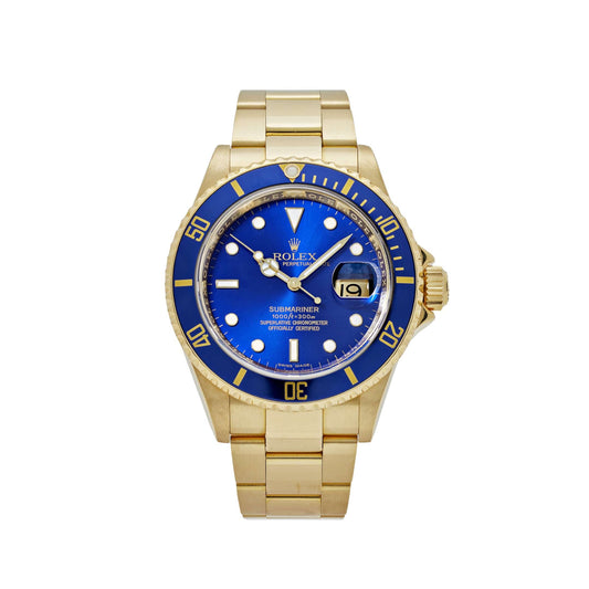 Rolex Submariner Date 16618LB Yellow Gold Blue Dial