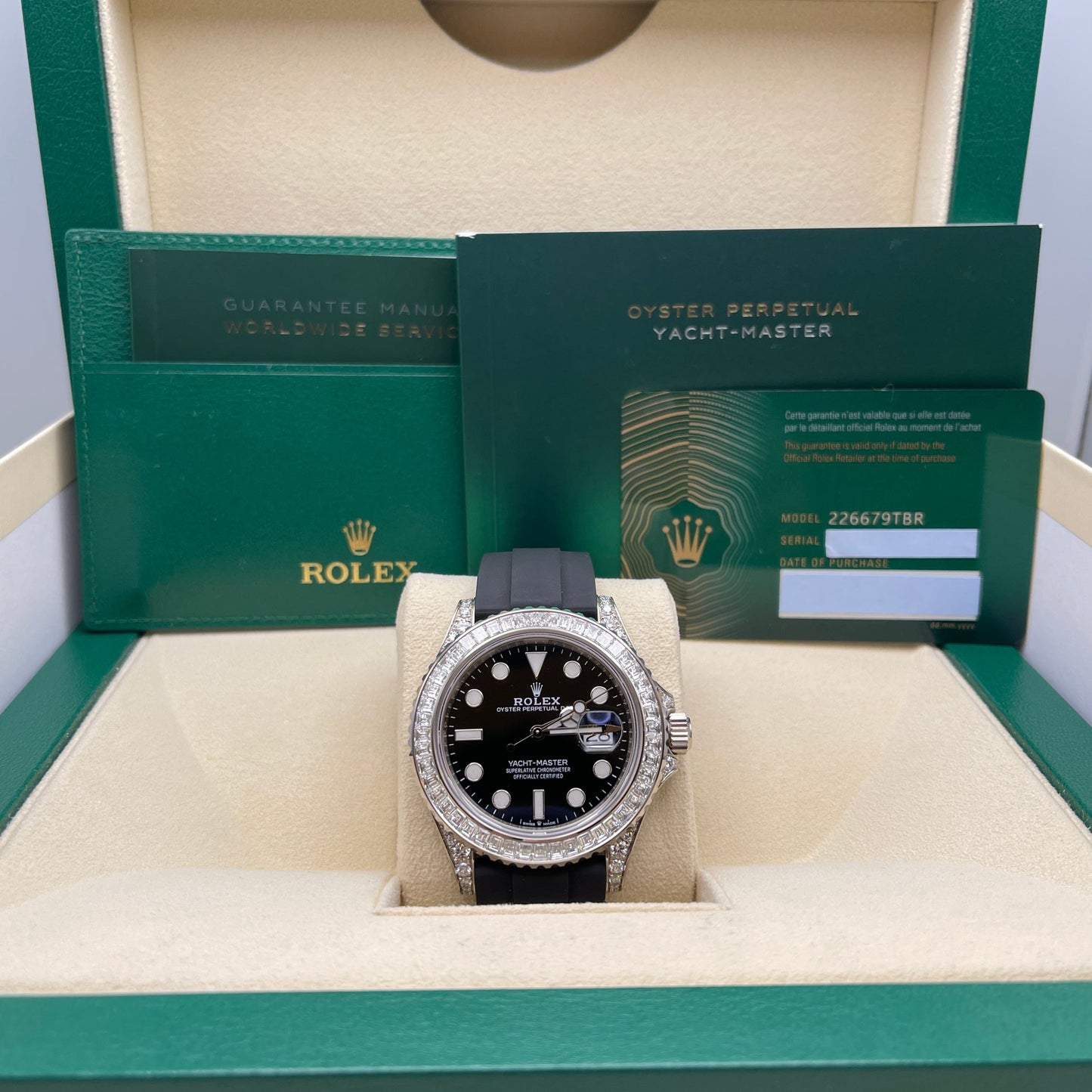 Rolex Yacht-Master 226679TBR White Gold Black Dial Diamond Bezel